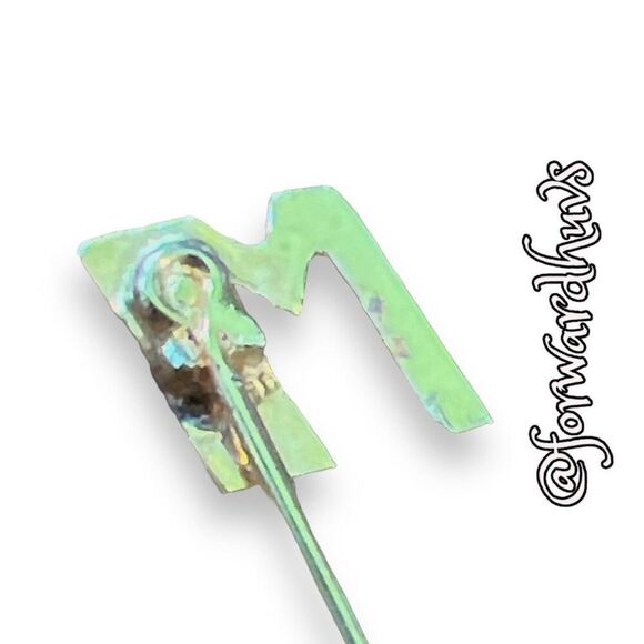 Gold Tone Stick Pin With an “M” Pin Stopper - Picture 8 of 9